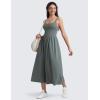 imageCRZ YOGA Maxi Square Neck Tank Dress for Women Sleeveless Padded Casual Travel Summer Flowy Outfits with Side PocketsGrey Sage