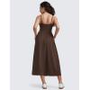 imageCRZ YOGA Maxi Square Neck Tank Dress for Women Sleeveless Padded Casual Travel Summer Flowy Outfits with Side PocketsHot Fudge Brown