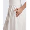 imageCRZ YOGA Maxi Square Neck Tank Dress for Women Sleeveless Padded Casual Travel Summer Flowy Outfits with Side PocketsMilky White