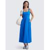 imageCRZ YOGA Maxi Square Neck Tank Dress for Women Sleeveless Padded Casual Travel Summer Flowy Outfits with Side PocketsSparkle Blue