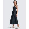 imageCRZ YOGA Maxi Square Neck Tank Dress for Women Sleeveless Padded Casual Travel Summer Flowy Outfits with Side PocketsTrue Navy