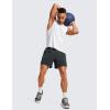 imageCRZ YOGA Mens 2 in 1 Running Shorts with Liner  5 Quick Dry for Workout Sports Athletic with PocketsInk Gray