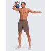 imageCRZ YOGA Mens 2 in 1 Running Shorts with Liner  9 Quick Dry for Workout Sports Athletic with PocketsBrown Rock