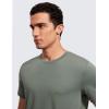imageCRZ YOGA Mens Cotton Polyester Short Sleeve TShirt Classic Fit Casual Workout Tops Soft Premium TeeGrey Sage