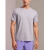 imageCRZ YOGA Mens Cotton Polyester Short Sleeve TShirt Classic Fit Casual Workout Tops Soft Premium TeeGull Gray