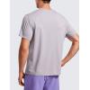 imageCRZ YOGA Mens Cotton Polyester Short Sleeve TShirt Classic Fit Casual Workout Tops Soft Premium TeeGull Gray