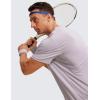 imageCRZ YOGA Mens Cotton Polyester Short Sleeve TShirt Classic Fit Casual Workout Tops Soft Premium TeeIced Iris