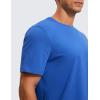 imageCRZ YOGA Mens Cotton Polyester Short Sleeve TShirt Classic Fit Casual Workout Tops Soft Premium TeeStrong Blue