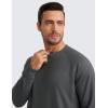 imageCRZ YOGA Mens Crewneck Sweatshirts French Terry Athletic Workout Sweat Shirts Casual Pullover Tops with Zipper PocketAnthracite