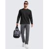 imageCRZ YOGA Mens Crewneck Sweatshirts French Terry Athletic Workout Sweat Shirts Casual Pullover Tops with Zipper PocketBlack