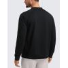 imageCRZ YOGA Mens Crewneck Sweatshirts French Terry Athletic Workout Sweat Shirts Casual Pullover Tops with Zipper PocketBlack