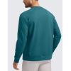 imageCRZ YOGA Mens Crewneck Sweatshirts French Terry Athletic Workout Sweat Shirts Casual Pullover Tops with Zipper PocketGreen Jade