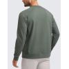 imageCRZ YOGA Mens Crewneck Sweatshirts French Terry Athletic Workout Sweat Shirts Casual Pullover Tops with Zipper PocketGrey Sage