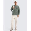 imageCRZ YOGA Mens Crewneck Sweatshirts French Terry Athletic Workout Sweat Shirts Casual Pullover Tops with Zipper PocketGrey Sage
