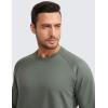 imageCRZ YOGA Mens Crewneck Sweatshirts French Terry Athletic Workout Sweat Shirts Casual Pullover Tops with Zipper PocketGrey Sage
