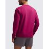 imageCRZ YOGA Mens Crewneck Sweatshirts French Terry Athletic Workout Sweat Shirts Casual Pullover Tops with Zipper PocketMagenta Purple