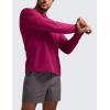 imageCRZ YOGA Mens Crewneck Sweatshirts French Terry Athletic Workout Sweat Shirts Casual Pullover Tops with Zipper PocketMagenta Purple