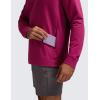 imageCRZ YOGA Mens Crewneck Sweatshirts French Terry Athletic Workout Sweat Shirts Casual Pullover Tops with Zipper PocketMagenta Purple