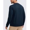 imageCRZ YOGA Mens Crewneck Sweatshirts French Terry Athletic Workout Sweat Shirts Casual Pullover Tops with Zipper PocketTrue Navy