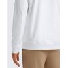 imageCRZ YOGA Mens Crewneck Sweatshirts French Terry Athletic Workout Sweat Shirts Casual Pullover Tops with Zipper PocketWhite
