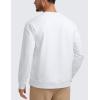 imageCRZ YOGA Mens Crewneck Sweatshirts French Terry Athletic Workout Sweat Shirts Casual Pullover Tops with Zipper PocketWhite