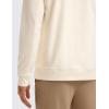 imageCRZ YOGA Mens Crewneck Sweatshirts French Terry Athletic Workout Sweat Shirts Casual Pullover Tops with Zipper PocketWhite Apricot