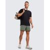 imageCRZ YOGA Mens FourWay Stretch Workout Shorts  5 Soft Durable for Casual Athletic with PocketsGrey Sage