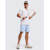 imageCRZ YOGA Mens FourWay Stretch Workout Shorts  9 Linerless Soft Durable for Casual Athletic with PocketsChambray Blue