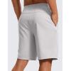 imageCRZ YOGA Mens FourWay Stretch Workout Shorts  9 Linerless Soft Durable for Casual Athletic with PocketsPlatinum Grey