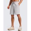 imageCRZ YOGA Mens FourWay Stretch Workout Shorts  9 Linerless Soft Durable for Casual Athletic with PocketsPlatinum Grey