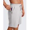 imageCRZ YOGA Mens FourWay Stretch Workout Shorts  9 Linerless Soft Durable for Casual Athletic with PocketsPlatinum Grey