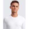 imageCRZ YOGA Mens Long Sleeve Basic Shirts Moisture Wicking Workout Tops Casual Crewneck Comfort TShirtWhite