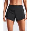 imageCRZ YOGA Mid Waisted Running Shorts for Women 4quot Soft for Gym Athletic Workout with Zipper Pocket Liner Quick Dry Black Small