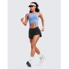 imageCRZ YOGA Mid Waisted Running Shorts for Women 4quot Soft for Gym Athletic Workout with Zipper Pocket Liner Quick Dry Black Small