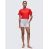 imageCRZ YOGA Open Back Short Sleeve Crop Top for Women Loose Athletic Yoga Workout Shirts Casual Cropped TShirtsDeep Red