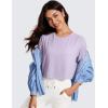 imageCRZ YOGA Open Back Short Sleeve Crop Top for Women Loose Athletic Yoga Workout Shirts Casual Cropped TShirtsLilac Lavender