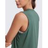 imageCRZ YOGA Pima Cotton High Neck Cropped Tank Tops for Women Soft Crop Workout Athletic Yoga Basic Sleeveless ShirtsGraphite Green