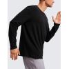 imageCRZ YOGA Pima Cotton Long Sleeve Shirts for Men Crew Neck Basic Casual TShirts Breathable Workout Comfort TopsBlack