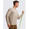 imageCRZ YOGA Pima Cotton Long Sleeve Shirts for Men Crew Neck Basic Casual TShirts Breathable Workout Comfort TopsMojave Tan