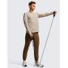 imageCRZ YOGA Pima Cotton Long Sleeve Shirts for Men Crew Neck Basic Casual TShirts Breathable Workout Comfort TopsMojave Tan