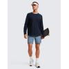 imageCRZ YOGA Pima Cotton Long Sleeve Shirts for Men Crew Neck Basic Casual TShirts Breathable Workout Comfort TopsTrue Navy