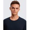 imageCRZ YOGA Pima Cotton Long Sleeve Shirts for Men Crew Neck Basic Casual TShirts Breathable Workout Comfort TopsTrue Navy