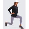 imageCRZ YOGA Pima Cotton Long Sleeve Shirts for Women Crew Neck Casual Fall Tops Basic Soft Workout Yoga Loose TShirtBlack