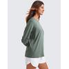 imageCRZ YOGA Pima Cotton Long Sleeve Shirts for Women Crew Neck Casual Fall Tops Basic Soft Workout Yoga Loose TShirtGrey Sage