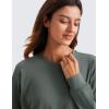 imageCRZ YOGA Pima Cotton Long Sleeve Shirts for Women Crew Neck Casual Fall Tops Basic Soft Workout Yoga Loose TShirtGrey Sage