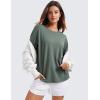 imageCRZ YOGA Pima Cotton Long Sleeve Shirts for Women Crew Neck Casual Fall Tops Basic Soft Workout Yoga Loose TShirtGrey Sage