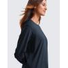 imageCRZ YOGA Pima Cotton Long Sleeve Shirts for Women Crew Neck Casual Fall Tops Basic Soft Workout Yoga Loose TShirtTrue Navy