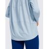imageCRZ YOGA Pima Cotton Long Sleeve Workout Shirts for Women Loose Fit Athletic Yoga TShirts Casual Boat Neck Fall TopsBlue Linen