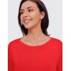 imageCRZ YOGA Pima Cotton Long Sleeve Workout Shirts for Women Loose Fit Athletic Yoga TShirts Casual Boat Neck Fall TopsDeep Red