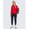 imageCRZ YOGA Pima Cotton Long Sleeve Workout Shirts for Women Loose Fit Athletic Yoga TShirts Casual Boat Neck Fall TopsFestival Red